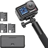 DJI Osmo Action 5 Pro Adventure Combo, 4K with 1/1.3" Sensor, 12h Extended Battery Life with 3 Batteries, Stabilization, Dual OLED Touchscreens, Mini Action Camera for Travel, Vlog