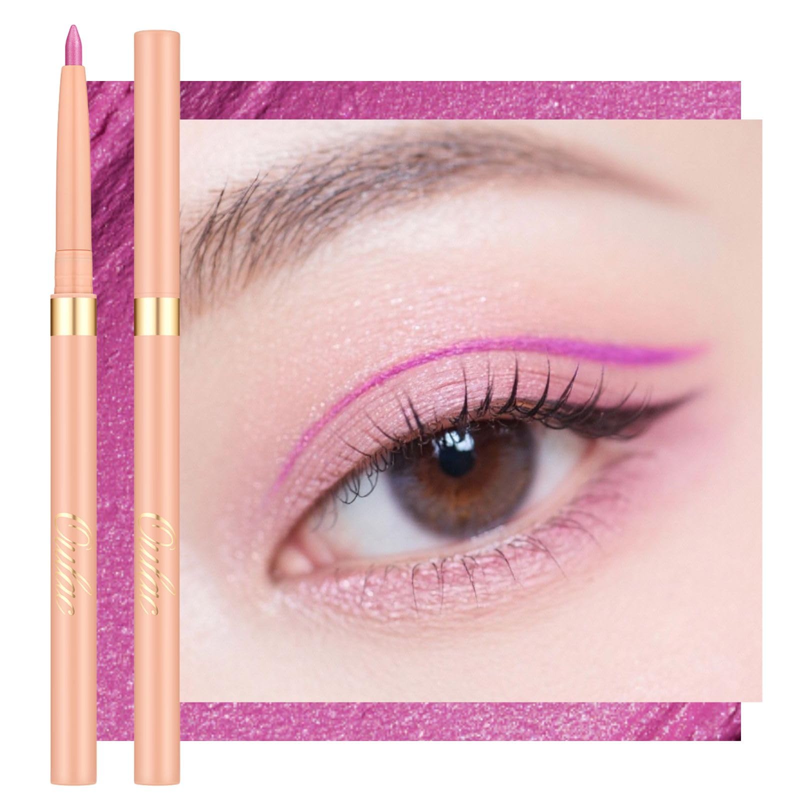 OULAC Matte Lilac Pink Eye Liner & Lip Liner 2 in 1, Waterproof, Smudge-proof Retractable Eyeliner Pencils Lasts 24H+, Highly Pigmented and Smooth, Vegan (LL09) Lilac Love Pink