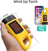 BINGKELE Wind Up Torch LED Hand Crank Solar Powered Emergency Flashlight view 5