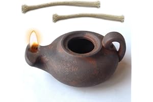 ROOHERD Biblical Oil lam Clay pvintage for Indoor use Vintag Jesus lamp Bible Light Antique Christian Gift Candle Warmer lam