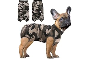 SAWMONG Recovery Suit for Dogs Female Male, Breathable Dog Onesie After Surgery Spay Neuter, Professional Dog Surgical Suit, Substitute Pet E-Collar Cone, Camouflage, Large