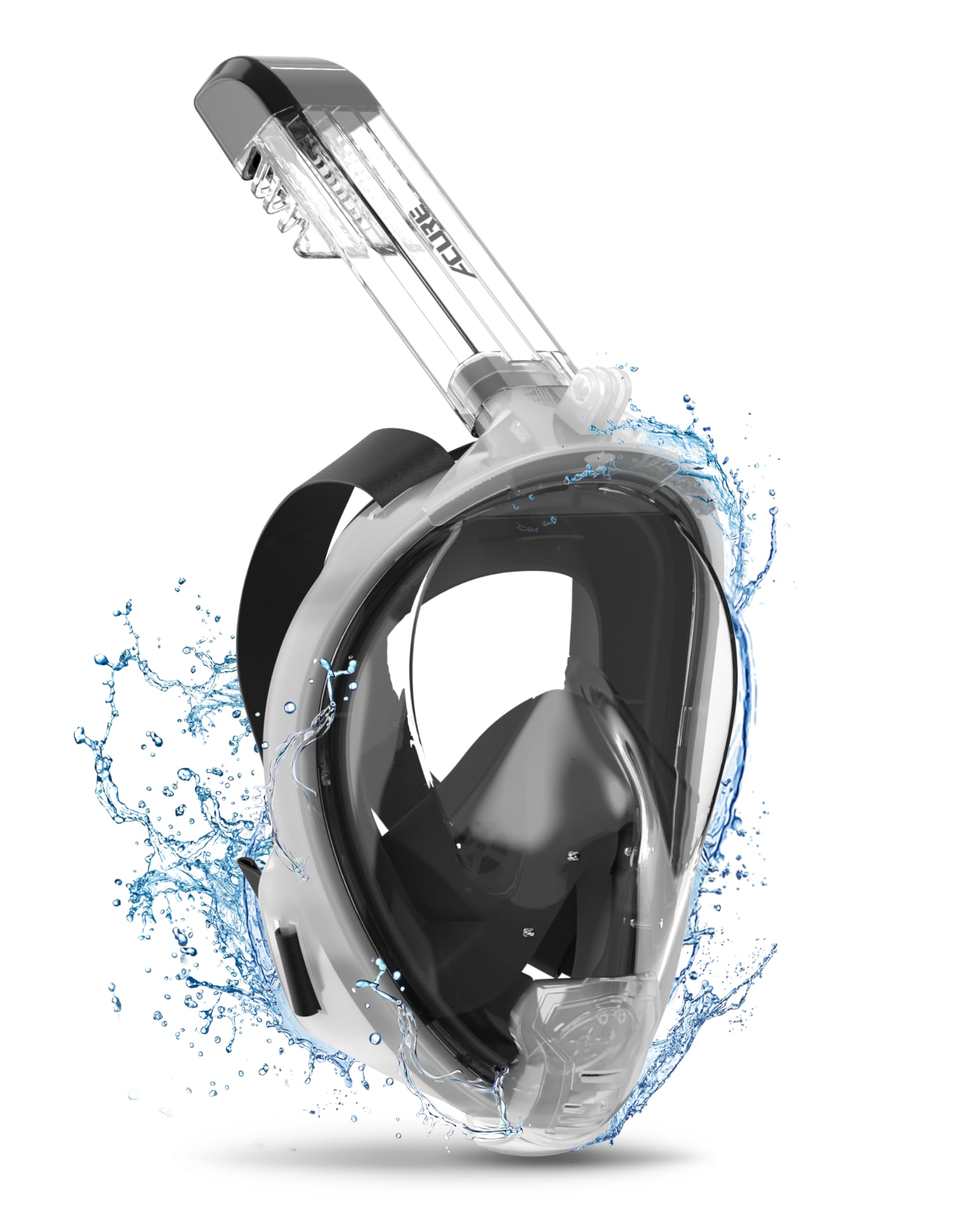 ACURE Full Face Snorkel Mask for Adult, SN04 Snorkeling Mask with Detachable Camera Mount, Dual Anti-Fog Design & Upgraded Breathing System & Anti-leak & 180° Wide View for Adults Youth