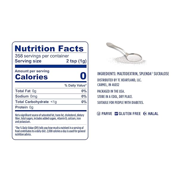 SPLENDA ZERO CALORIE SWEETENER, GRANULATED SUGAR SUBSTITUTE, RESEALABLE TWIN PACK BAGS, 25.22 OUNCE (EACH POUCH: 12.61 OZ)