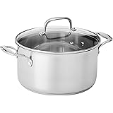 Amazon Basics Stainless Steel Stock Pot with Lid, 6-Quart
