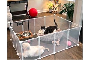 HIFLORA Indoor Puppy Playpen | Durable, Waterproof Pet Play Pen for Kittens, Rabbits, Guinea Pigs - DIY Easy Assembly, Safe & Secure, 16.5 X 12 Inch, 14 Panels