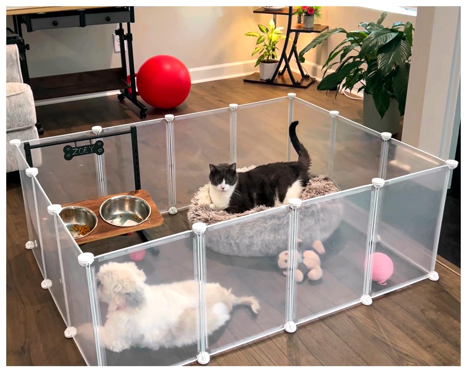 Photo 1 of Indoor Puppy Playpen | Durable, Waterproof Pet Play Pen for Kittens, Rabbits, Guinea Pigs - DIY Easy Assembly, Safe & Secure, 16.5 X 12 Inch, 14 Panels