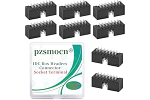 Pzsmocn 20 Pieces IDC 2 * 7 Double Row 2.0 mm Pitch JTAG ISP 14-Pin Straight Pin in-line Box Header Connector Adapter Cable Male Socket Terminal for PCB Electronic Equipment Projects.