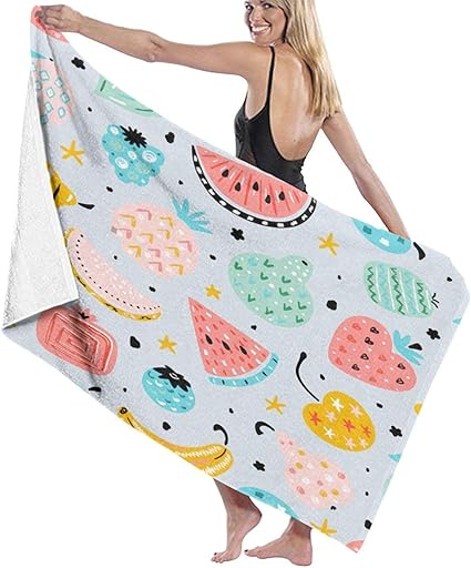 Amazon バスタオル フェイスタオル かわいい 果物 タオル 耐洗濯 家庭用バスタオル 肌触り抜群 速乾 耐久性 マイクロファイバー 大判バスタオル 高速吸水 ふわふわ 抗菌防臭 バスタオル ホーム キッチン オンライン通販
