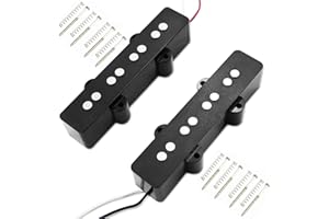 MICOVAY Jazz Bass Pickups Open Style Neck & Bridge Pickups Set Variable Gauss Ceramic Traditional Compatible for 4 String JB Electric Guitar Part