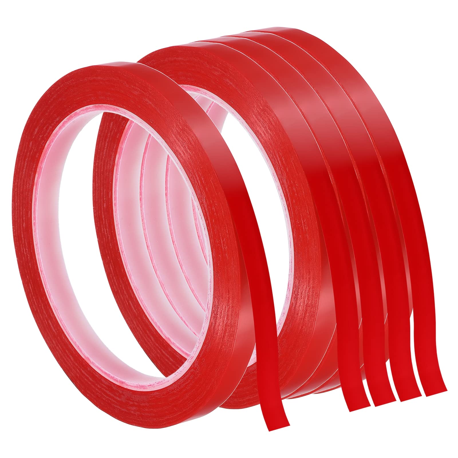 PATIKIL Whiteboard Tape 8mm X 66m, 5 Pack Thin Dry Erase Tape for Graphic Chart Marking DIY Art, Red