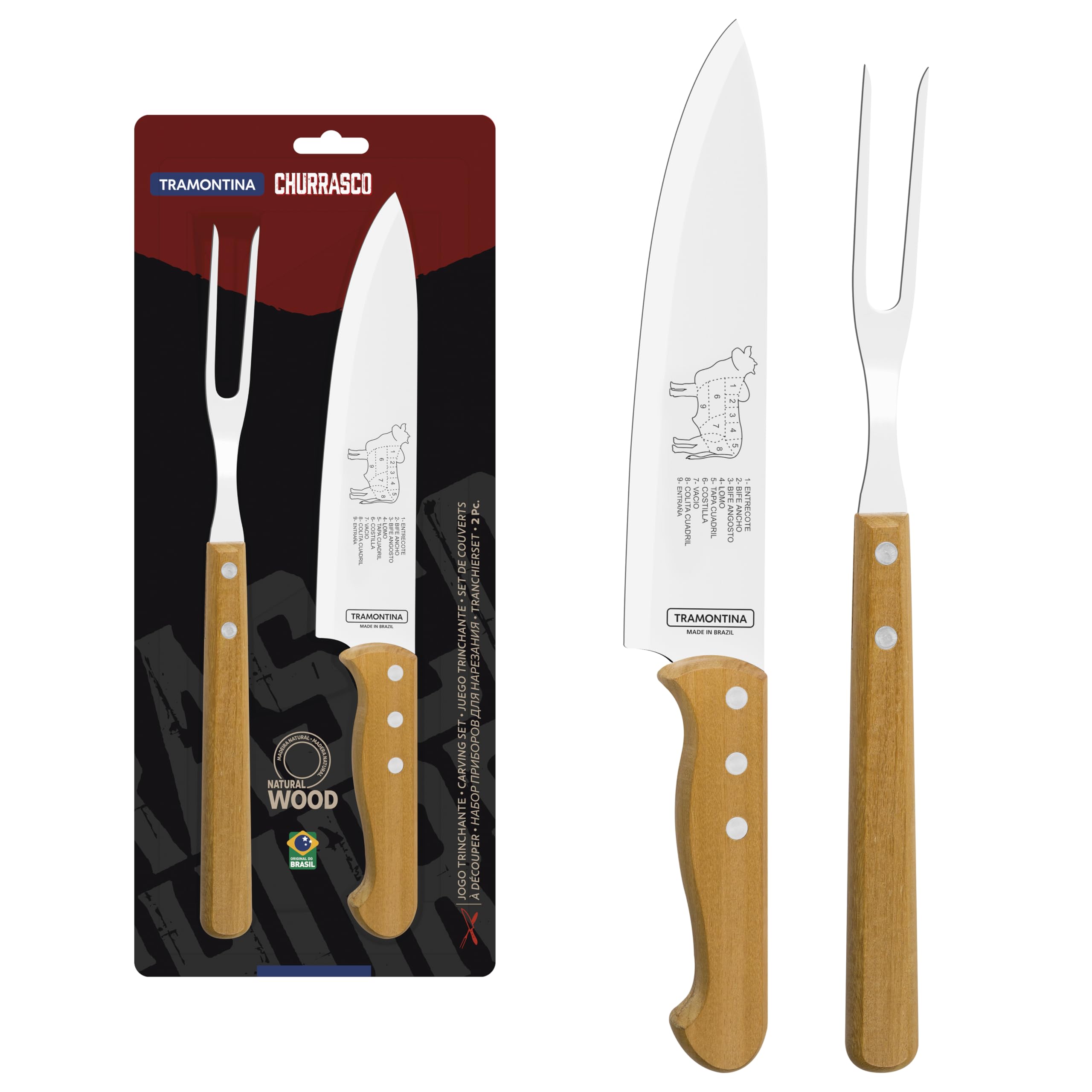 Tramontina Churrasco DC476 BBQ Meat Tongs, 37 cm