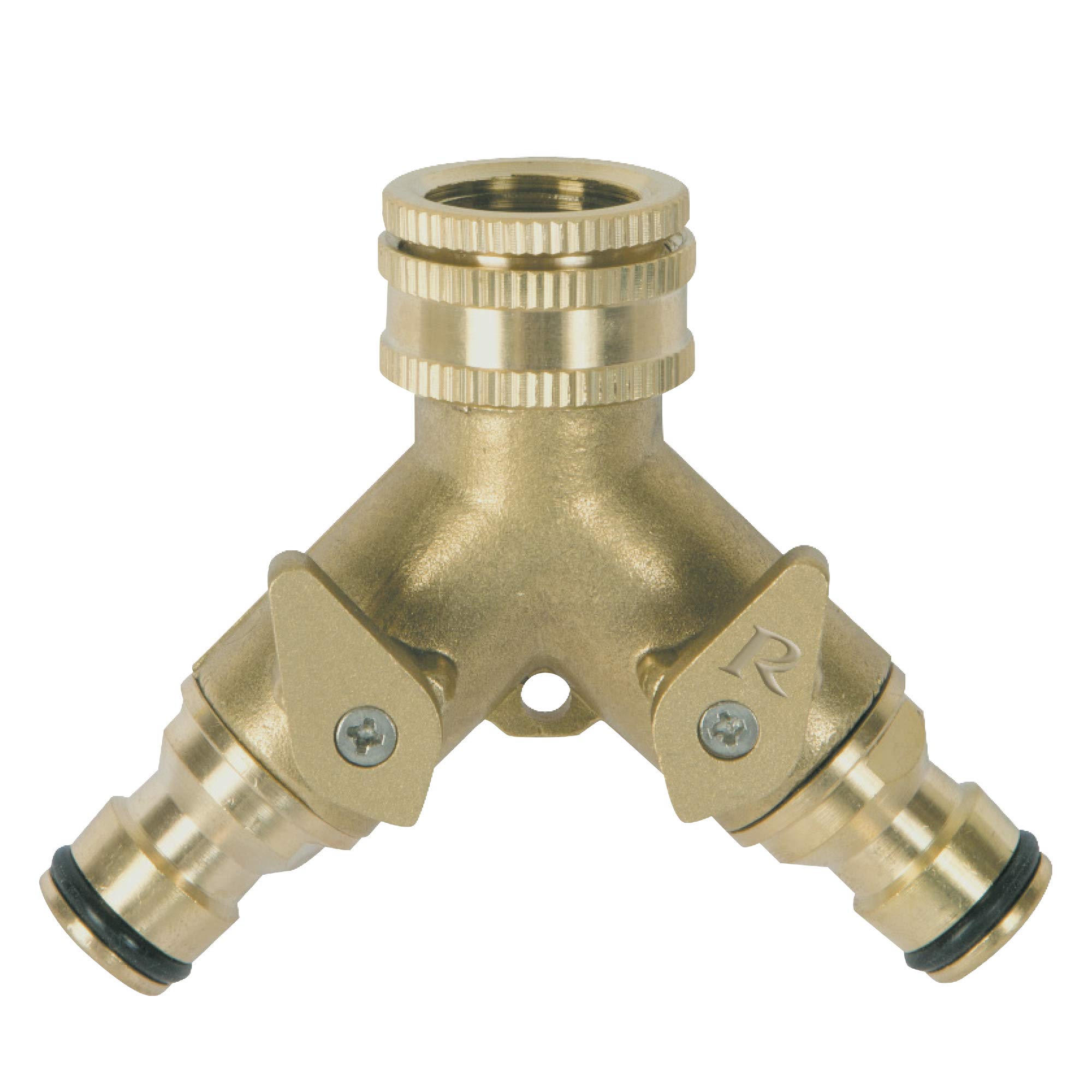 Brass Connector, 2-Way outputs with Quick Coupling on Carton