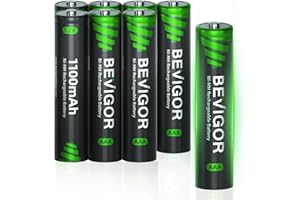 BEVIGOR Rechargeable AAA Batteries, 1100 mAh High Capacity, LSD Low Self Discharge Technology, 1.2V NiMH AAA Batteries Rechargeable, Long-Lasting Triple A Batteries, 8 Count