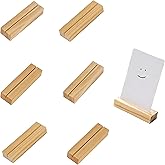 woshilaoDS 6 Pcs Wood Place Card Holders, Wooden Table Number Stands, Wooden Picture Holders Stands for Acrylic Signs, Wedding/Ceremony/Home/Party/Decoration Holders