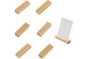 woshilaoDS 6 Pcs Wood Place Card Holders, Wooden Table Number Stands, Wooden Picture Holders Stands for Acrylic Signs, Wedding/Ceremony/Home/Party/Decoration Holders