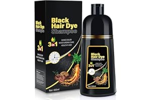 Black Hair Dye Shampoo 3 in 1, Natural Hair Dye Semi Permanent Hair Color shampoo, 100% Gray Hair Cover Up for Treated Hair C
