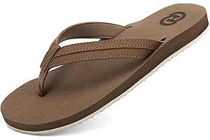 ChayChax Womens Two-Tone Flip Flops with Arch Support Comfort Beach Thong Sandals Indoor Outdoor