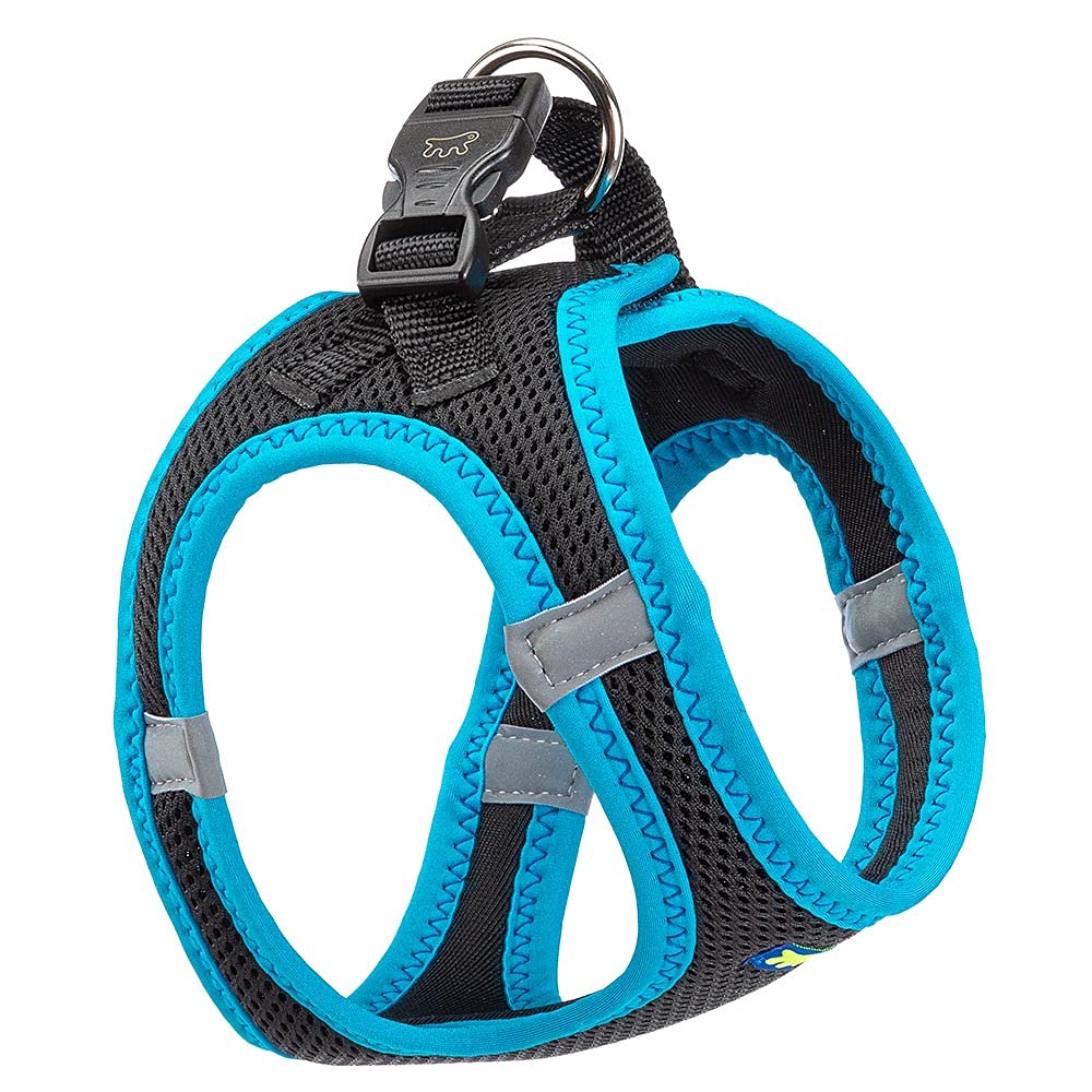 Ferplast Small Dog Harness KAORI XS, Breathable, Padded and Adjustable Cat Harness, Easy to Wear, Reflective Edges, Chest 32-36 cm. Blue