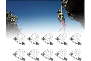 GUGXIOM 25kN Stainless Steel Bolt Hanger, 10Pcs Bolt Hanger, Lightweight Stainless Steel Rock Climbing Anchors for Rock Climbing, Cave Exploration, Rappelling, Engineering,