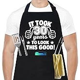 Grearong, 30th 40th 50th 60th 65th 70th 75th Birthday Gifts for Men, Chef Aprons for Men with 3 Pockets
