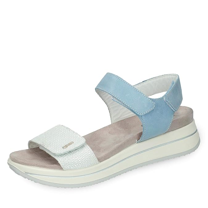 3169511 DSD 31695 Damen Sportive Sandale aus Glatt-Veloursleder Klett