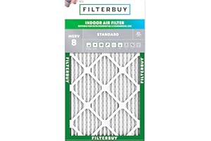 Filterbuy 20x32x1 Air Filter MERV 8 Essential Dust & Allergy Defense (1-Pack), Electrostatic Pleated HVAC AC Furnace Filters 