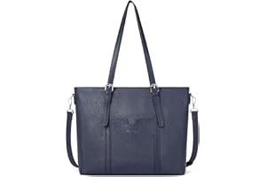 BOSTANTEN Women Leather Laptop Tote Office Shoulder Handbag Vintage Briefcase 15.6 inch Computer Work Purse Black