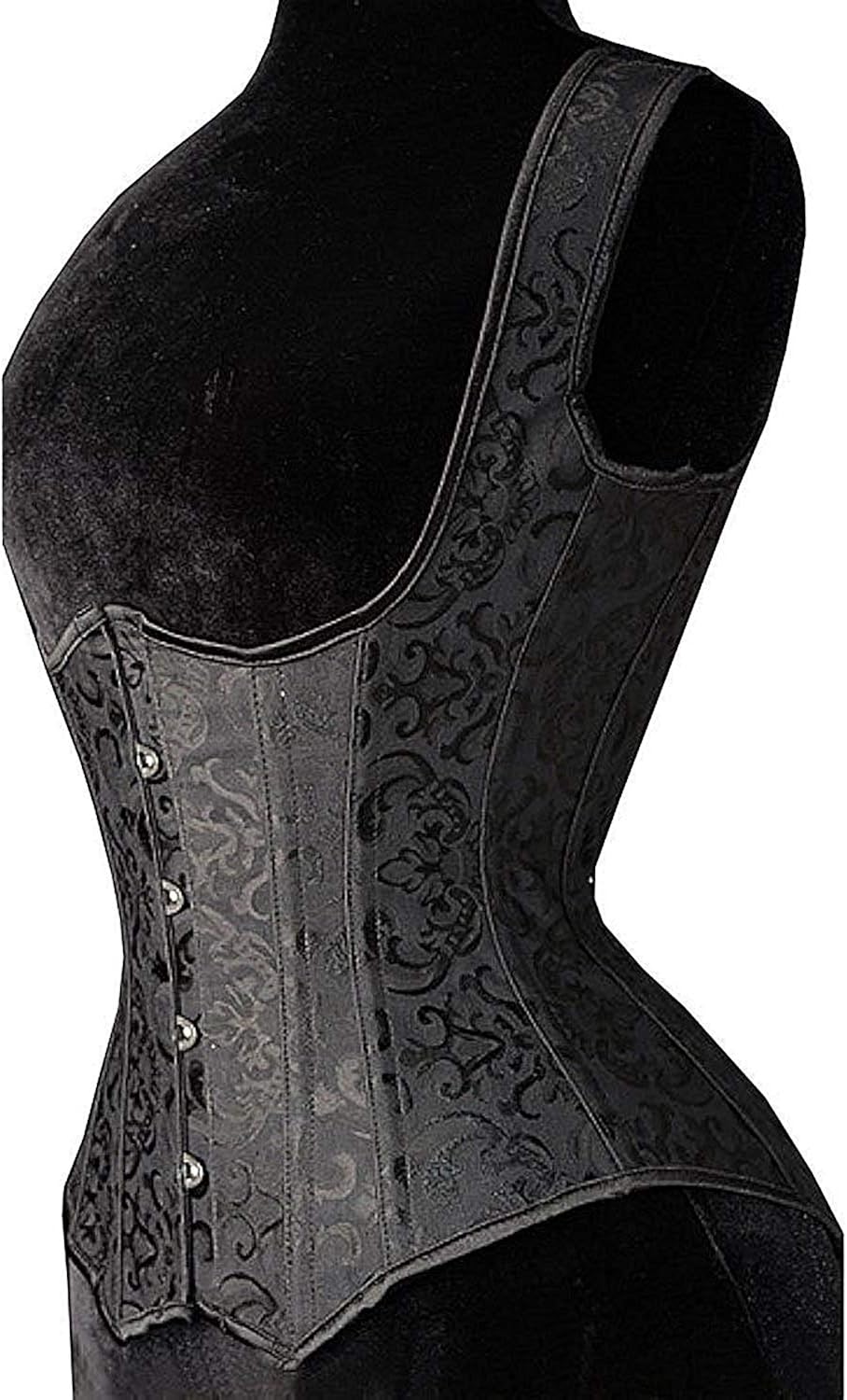 SHAPERX Women's Steel Boned Steampunk Tesla Underbust Corset Vest Waist Training Corsets Vest at  Women’s Clothing store