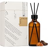 Amber Oud Reed Diffuser Set, 6.7 fl oz, Cedarwood &amp; Sandalwood | Saffron, oud &amp; amber scent; alcohol-free formula; for study, lounge &amp; bedroom