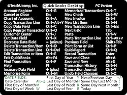 TEACHUCOMP Keyboard Shortcuts Sticker for Intuit