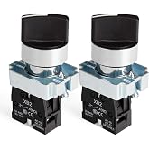 APIELE (Pack of 2) 22mm 2 Position Selector Switch Maintained 1NO XB2-10X/21 (2 Position Maintained)