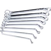 Performance Tool W1085 8-Piece 12-Point Offset SAE Box End Wrench Set | 60-degree offset for hard to reach fasteners. Fully polished drop forged chrome vanadium steel. Storage rack