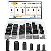Rubber Vacuum Caps Plug Kit, 102 PCS Assorted Vacuum Plugs Hose End Caps Assortment Kit for Carburetor, Manifold, Automotive 3/16'' 5/16" 7/32" 1/4" 5/32'' 3/8''