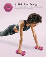 SONGMICS Set of 6 Neoprene Dumbbells with Storage Stand 1/1.5/2 kg SYL609B02 view 6