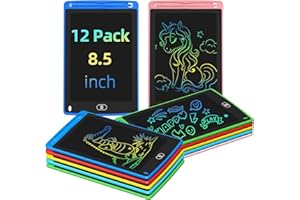 TQU Party Favor 12 Pack LCD Writing Tablet for Kids, 8.5 Inch Colorful Drawing Doodle Board, Erasable Doodle Pad for Toddlers, Educational Learning Toys Birthday Gifts for Boys Girls Age 3 4 5 6 7 8