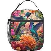 VANZEV Insulated Lunch Box for Women Men, Hummingbird Floral Lunch Box Reusable Portable Lunch Bag Cooler Tote Waterproof Lunch Container for Office Picnic Work Travel Hiking,Hummingbird
