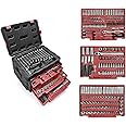 WORKPRO 450-Piece Drive Socket Set 1/2" 1/4" 3/8", CR-V Metric and Imperial with Quick-Release Ratchet Wrench, Spanners, Bits