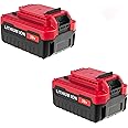 CELL9102 2Packs 20V Lithium Battery for Porter Cable 20V Tools, Replacement Porter Cable 20V MAX Battery Capacity Output 6.0Ah