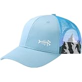 BASSDASH Printed Mesh Trucker Hat for Men Women Adjustable Baseball Cap Fishing Camping Outdoors Sporting Hat with Snap FH20