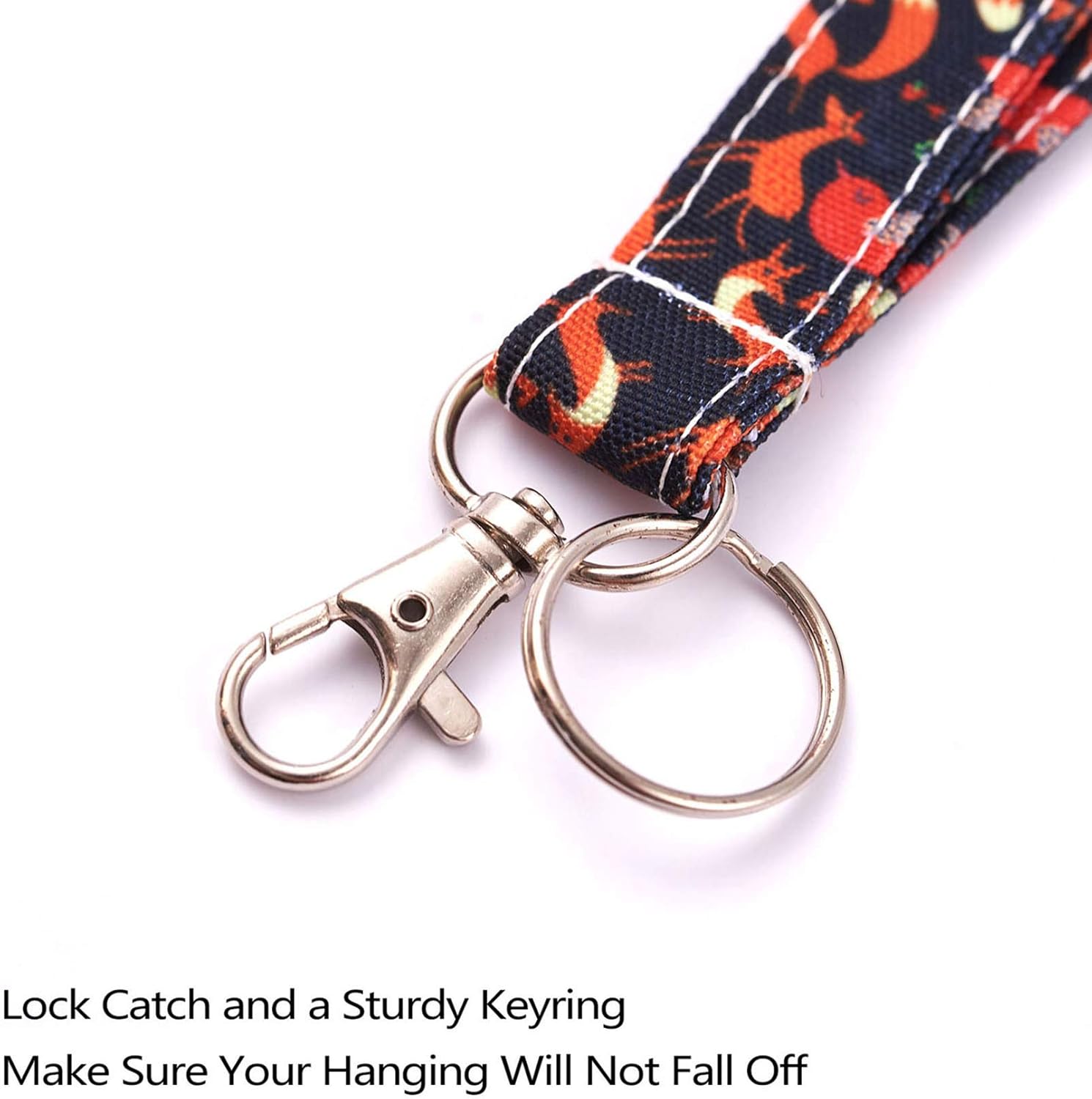 Fox Lanyard ID Holder Cotton Fabric Preschool Lanyard Teacher Gift Coworker Gift for Her Boss, Medium - Image 4