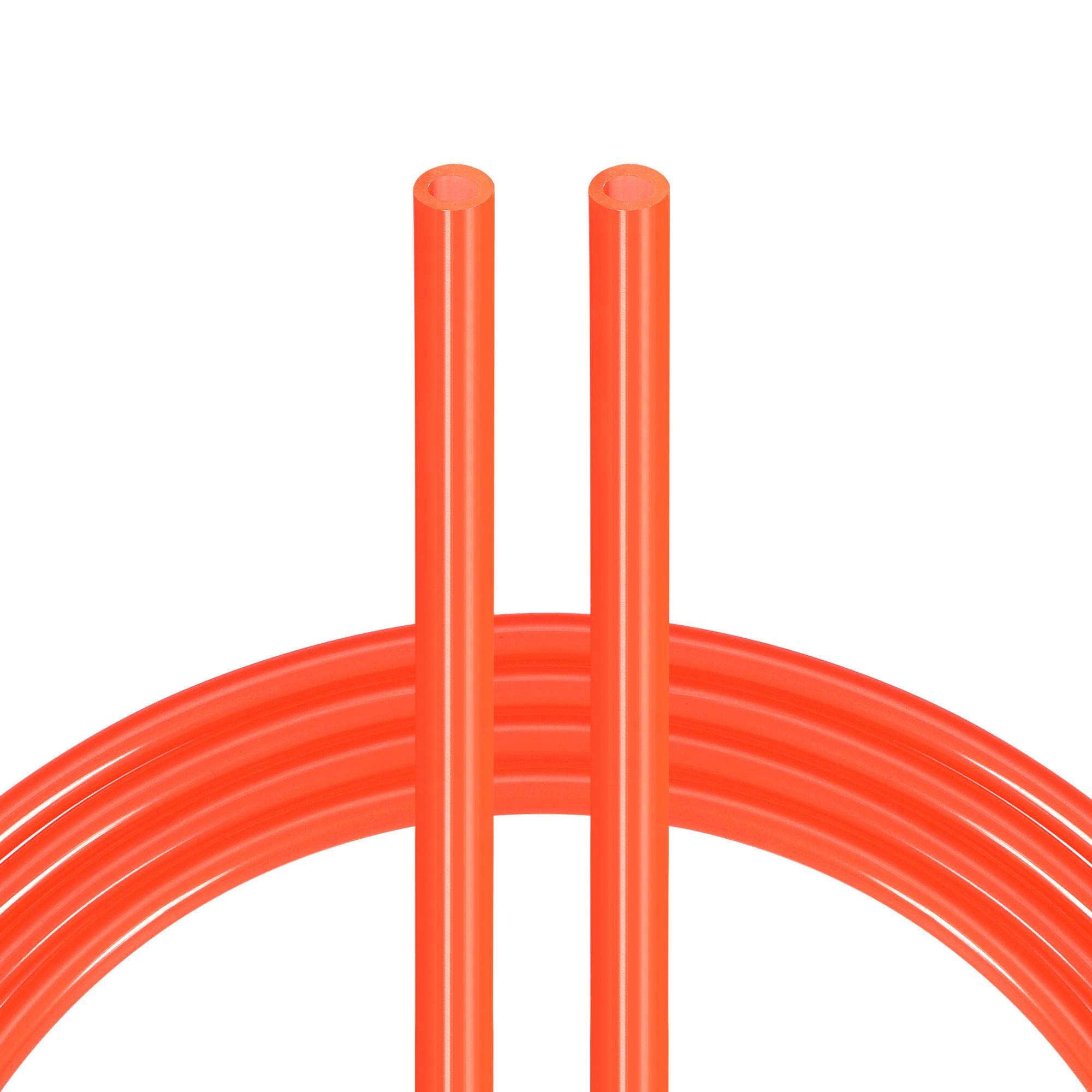 sourcing map Pneumatic Tubing, Air Compressor Tube Hose PU Air Line Hose 2.5mm ID x 4mm OD x 8m/26.2Ft Bright Orange