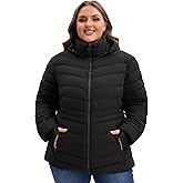 ANOTHER CHOICE Women Plus Size Puffer Jacket, Warm Quilted Puffer Coat Lightweight Puffy Jacket with Hood