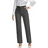 FUNYYZO Office Dress Pants for Women Stretch High Waisted Casual Business Long Trousers with Deep Pockets