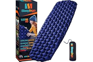 Sleepingo Sleeping Pad for Camping - Ultralight Sleeping Mat for Camping, Backpacking, Hiking - Lightweight, Inflatable & Com