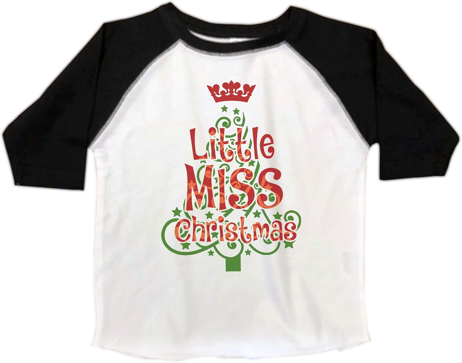 Cute Girls 3/4 Sleeve Holiday Shirts Miss Christmas