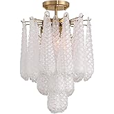 Crystorama 4 Light Aged Brass Semi Flush Mount