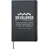 Developer Definition Funny Software Engineer Hardcover Journal, Black