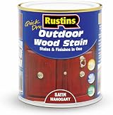 Rustins Quick Dry Outdoor Wood Stain Satin Mahogany 500ml