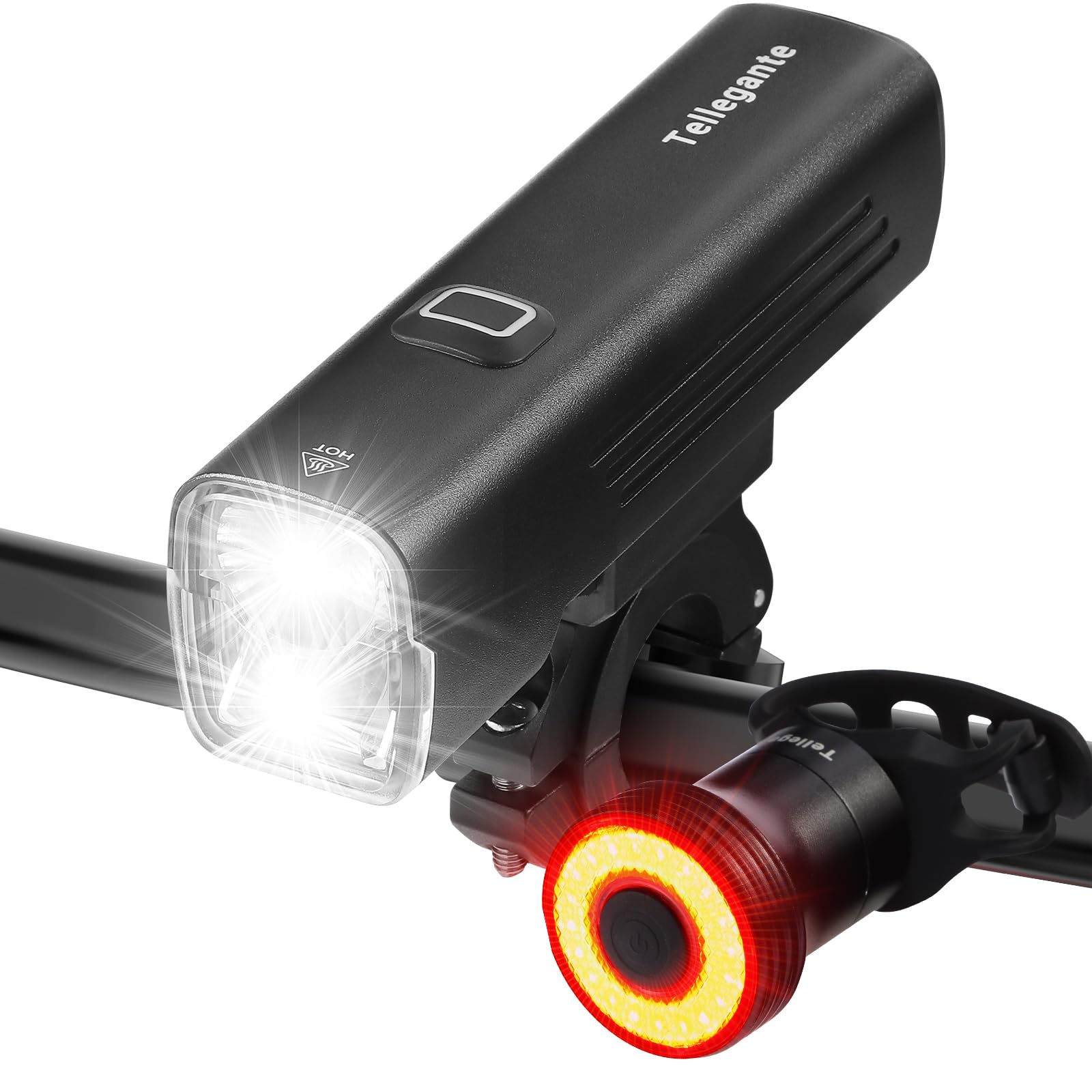 Photo 1 of Super Bright Bike Lights for Night Riding, 2 Powerful LED for High & Low Beam Bicycle Lights 6000mAh USB Rechargeable, Smart Bike Brake Taillight, IPX6 Waterproof Aluminum Bike Lights Front and Back