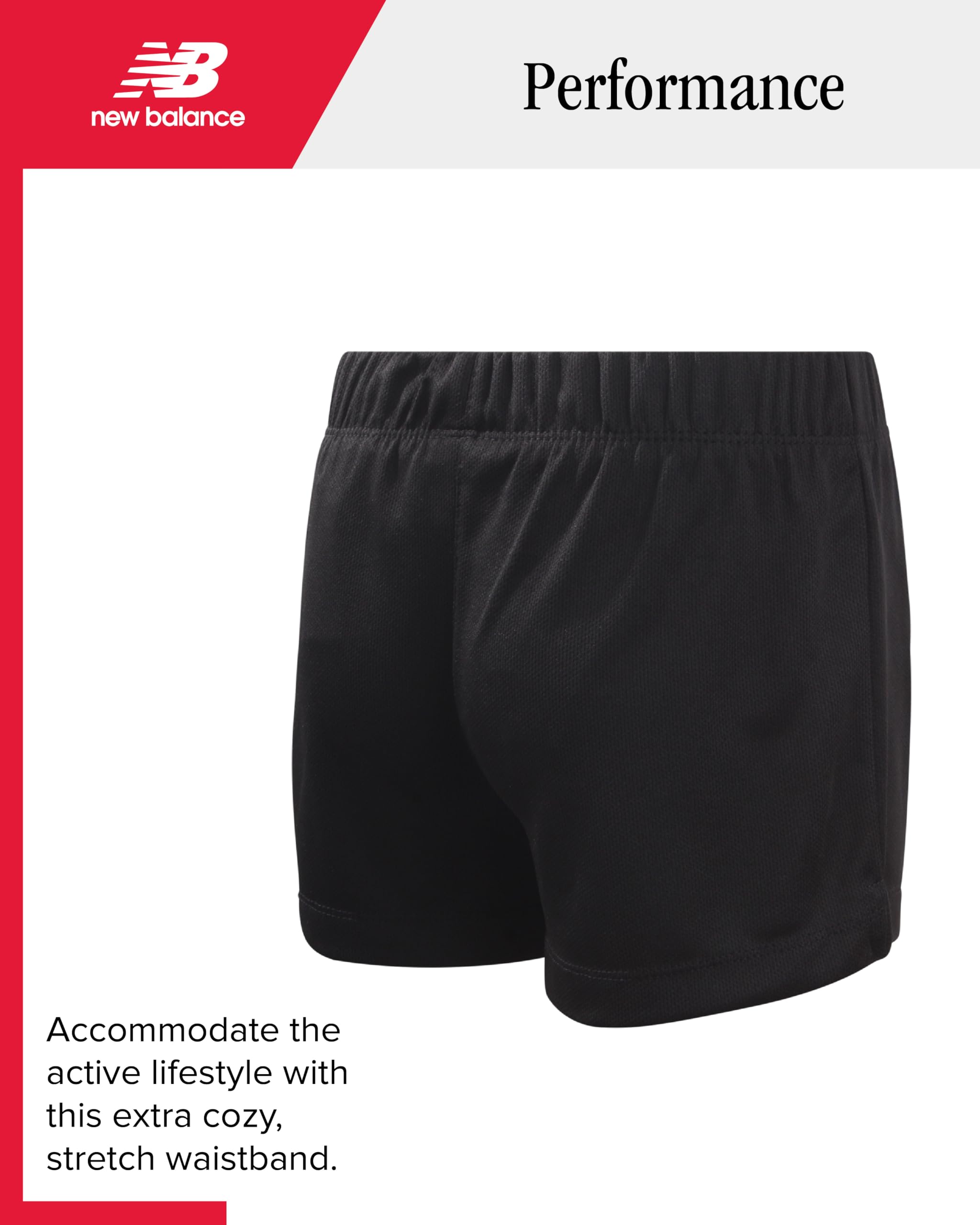 New Balance Girls Athletic Shorts - Active Performance Mesh Running Shorts - Dolphin Gym Shorts for Girls (Sizes: 7-16)
